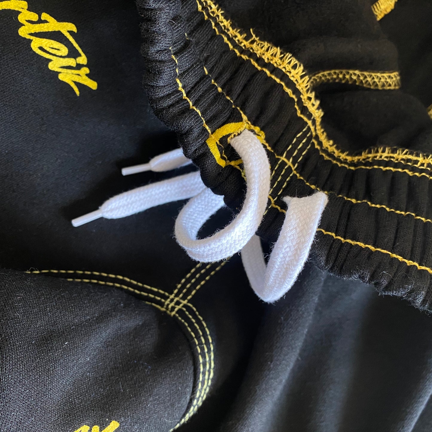 Corteiz Black Yellow Joggers