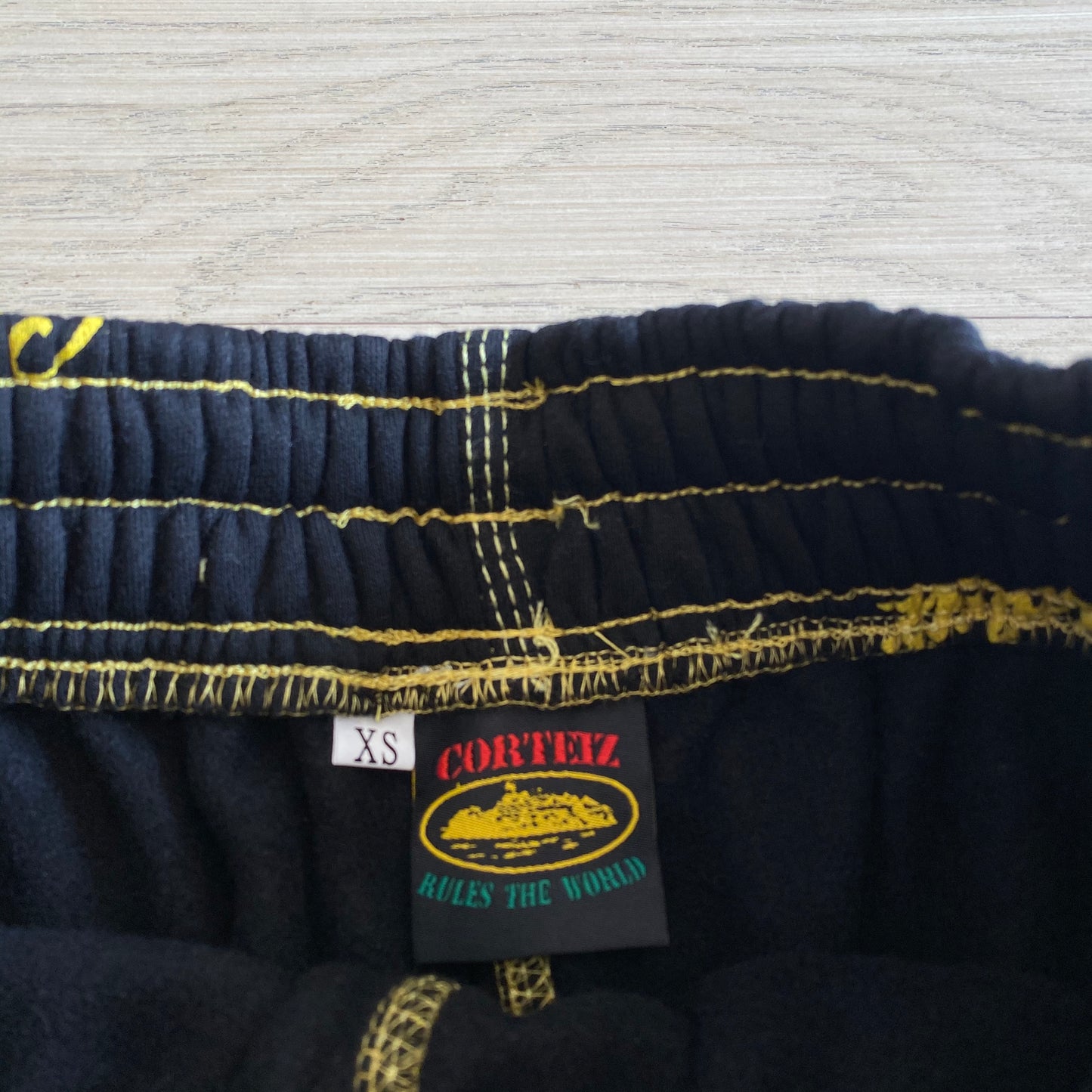 Corteiz Black Yellow Joggers