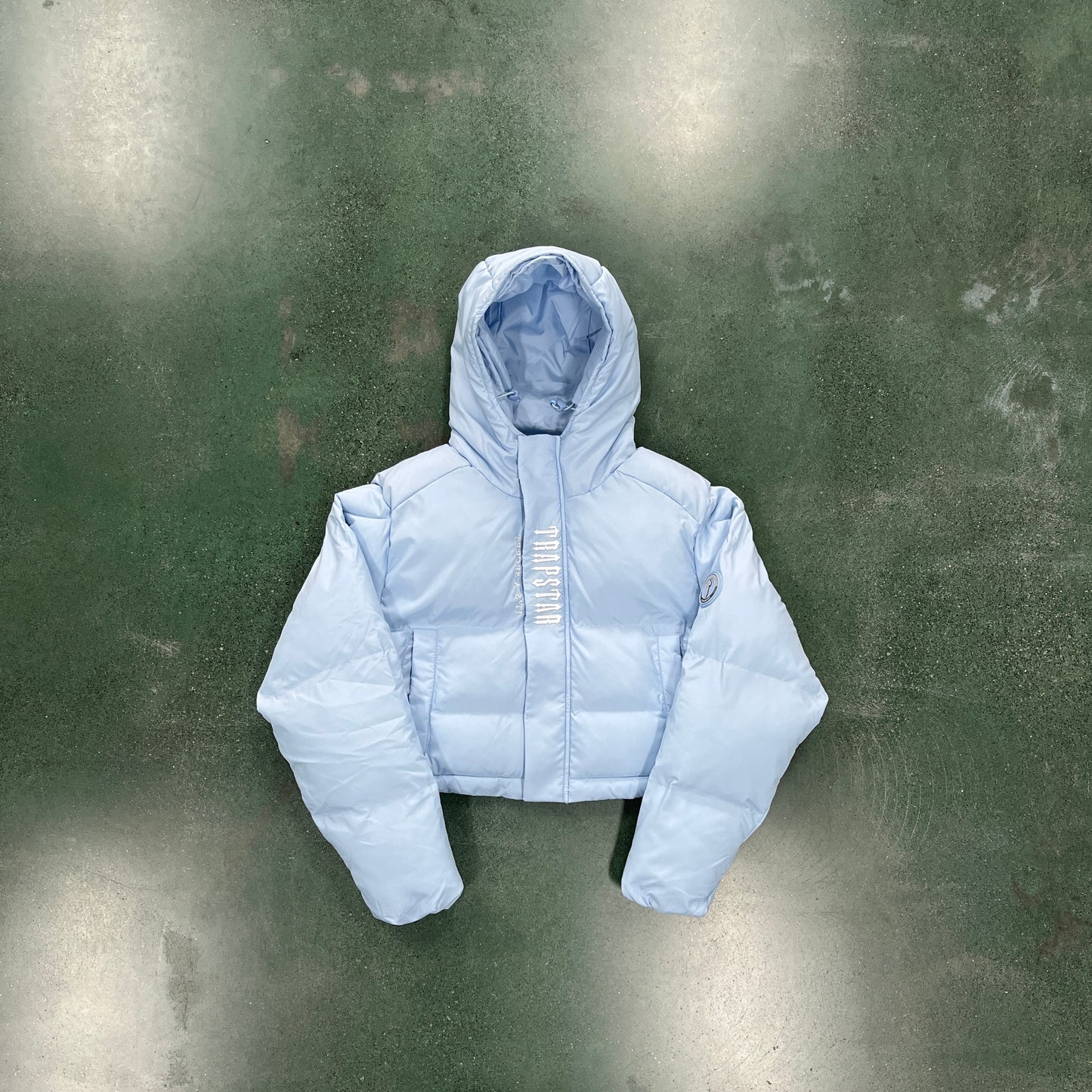 Trapstar Women’s Decodeed Hooded Puffer 2.0 Jacket Ice Blue