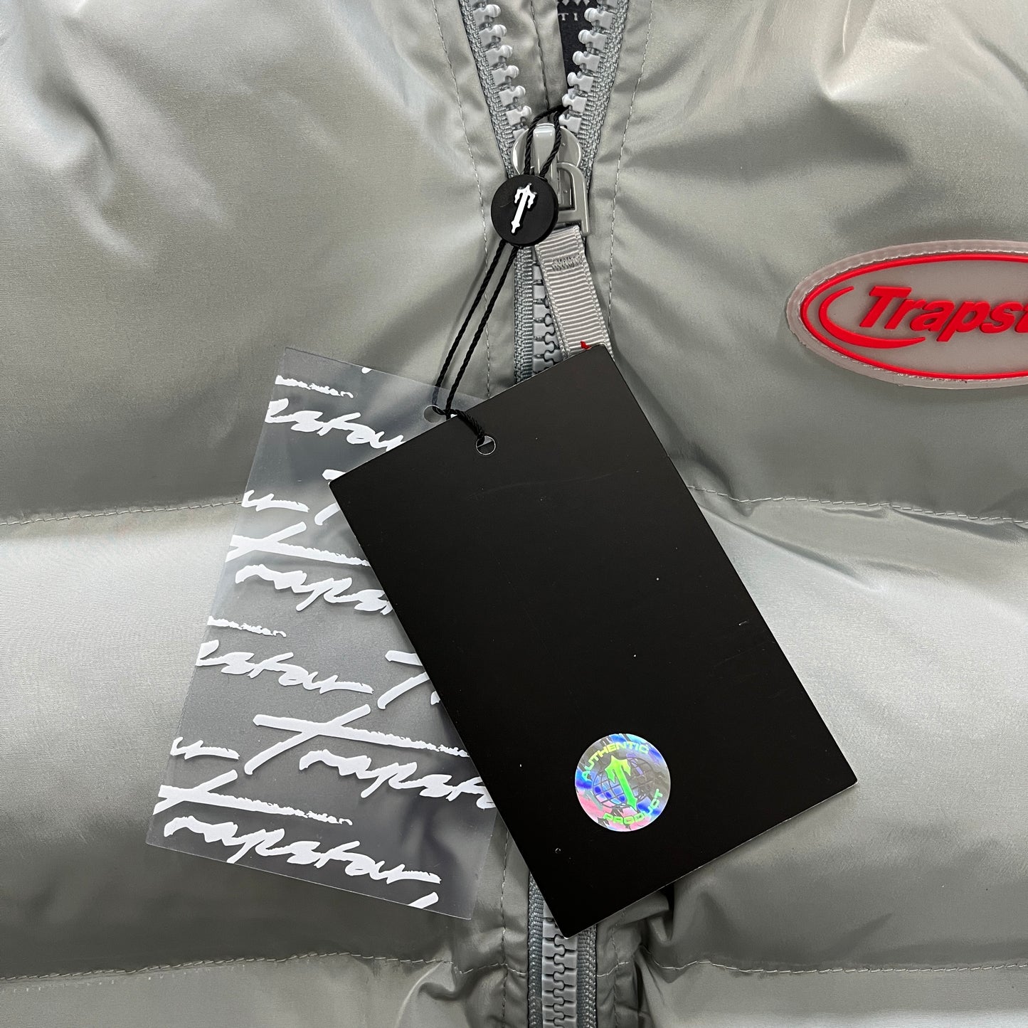 Trapstar Hyperdrive 2.0 Bomber Jacket Light Grey Red
