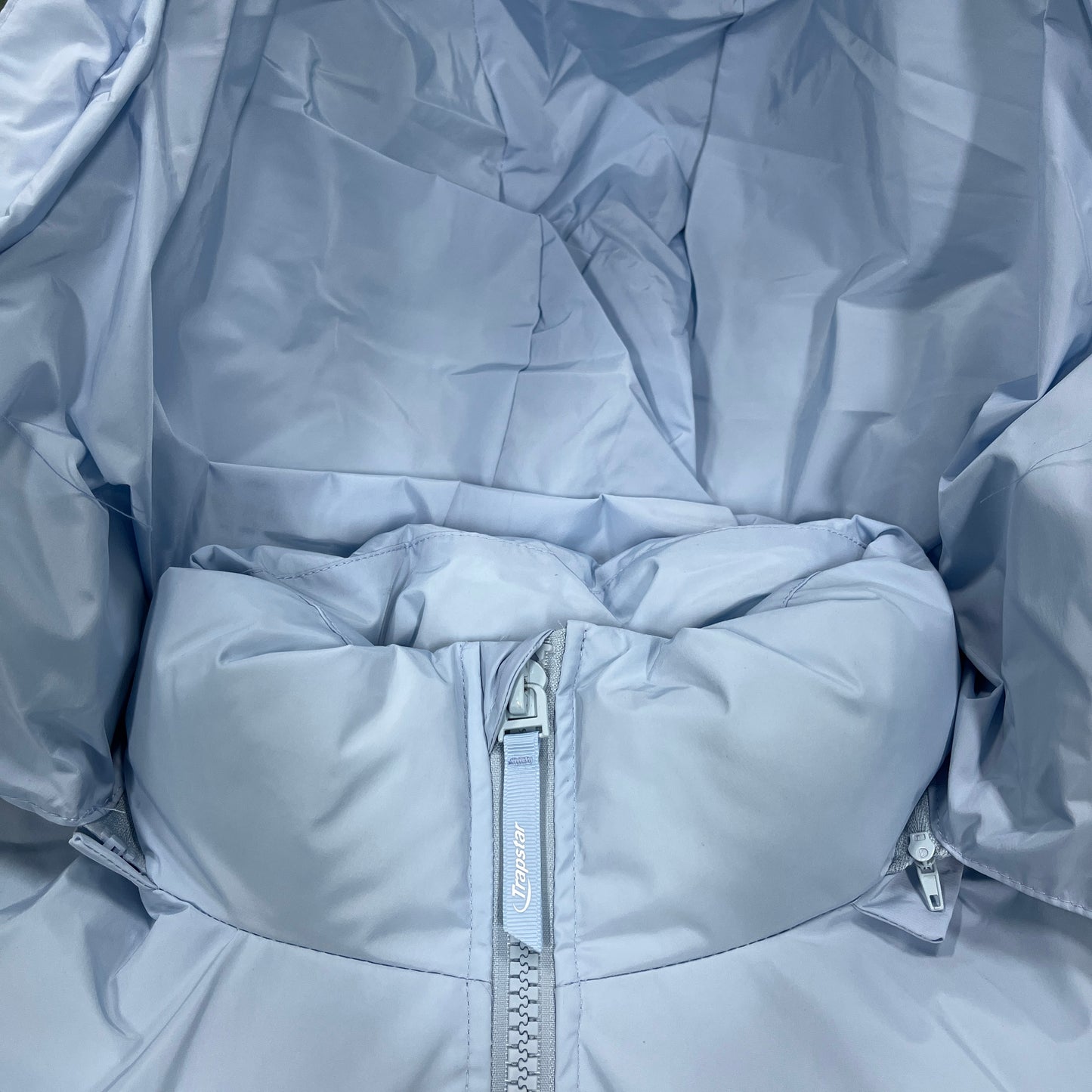 Trapstar Hyperdrive Detachable Hood Puffer Jacket Ice Blue