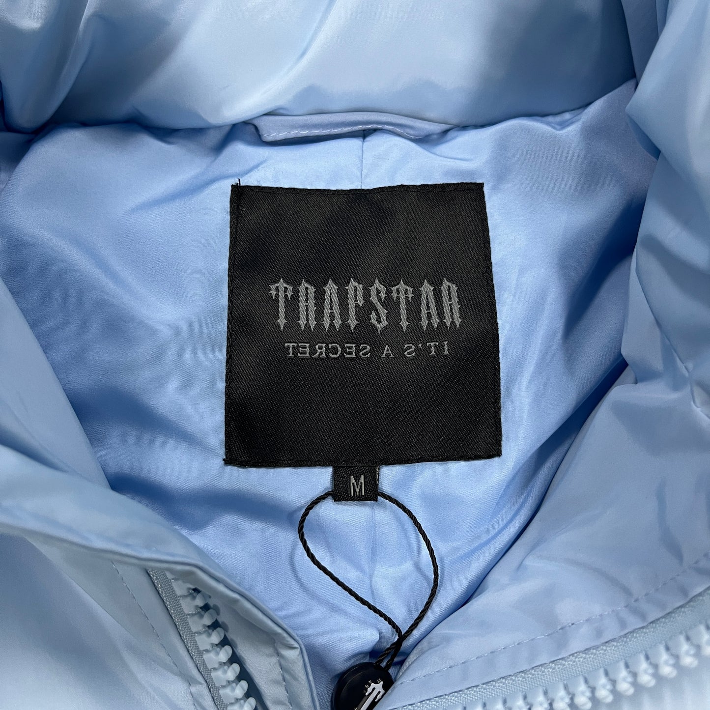 Trapstar Hyperdrive Detachable Hood Puffer Jacket Ice Blue