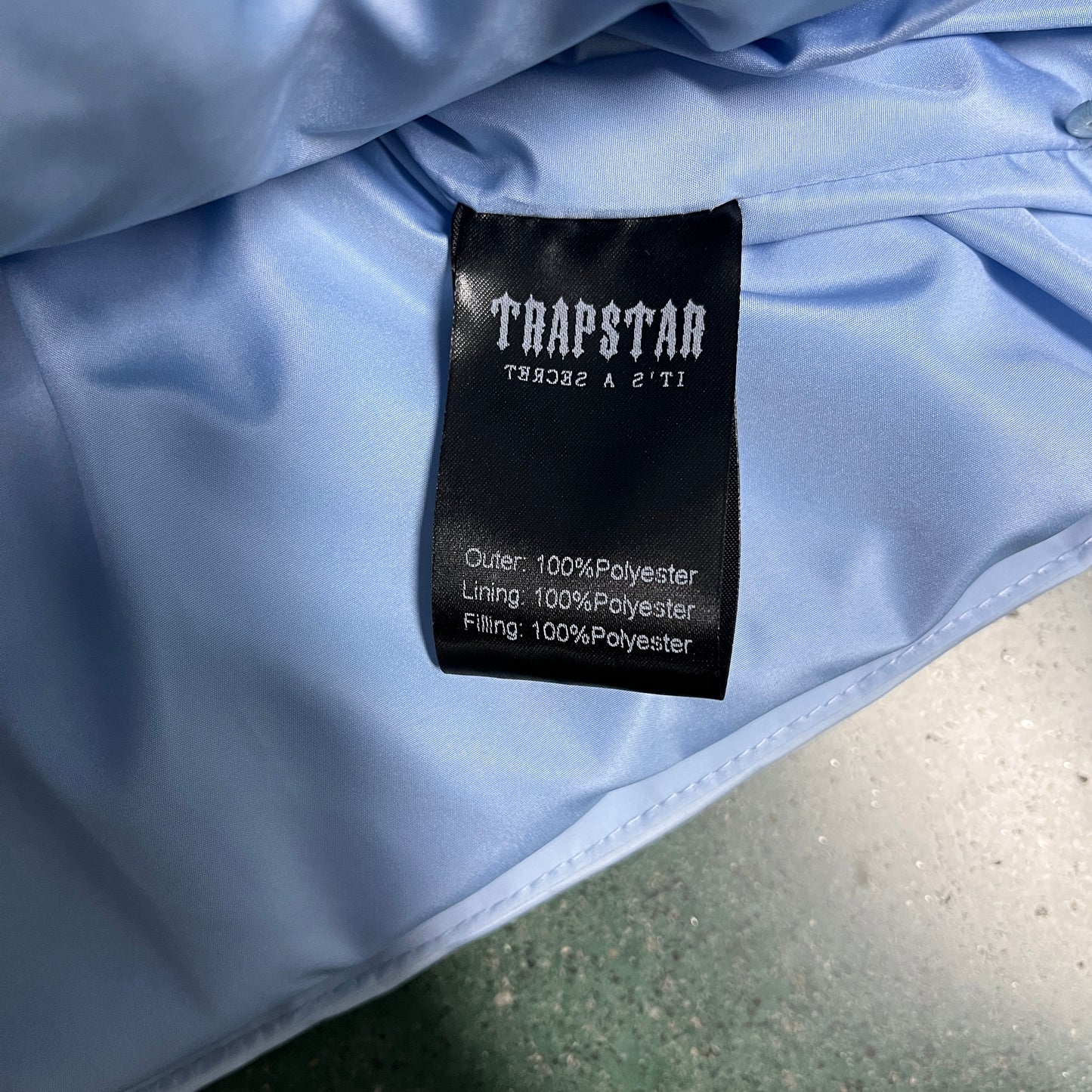 Trapstar Hyperdrive Detachable Hood Puffer Jacket Ice Blue
