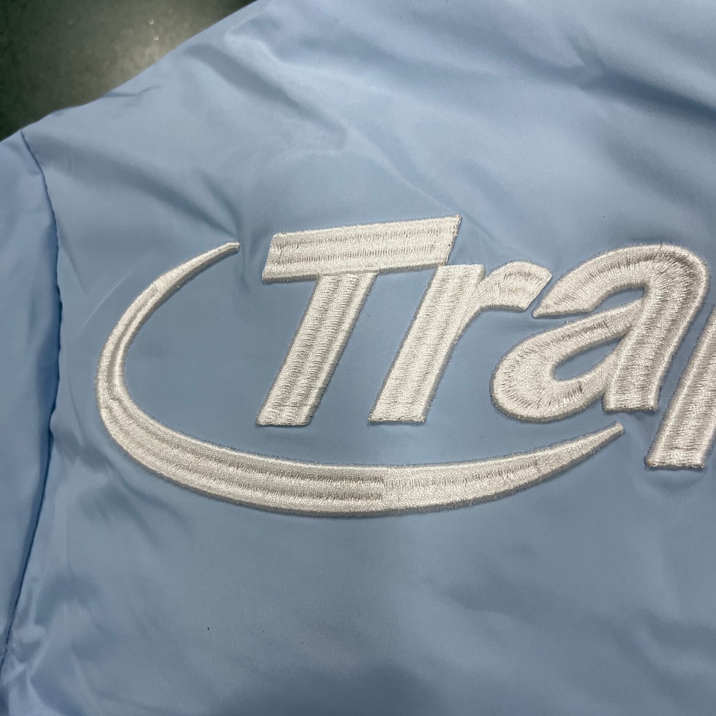Trapstar Hyperdrive Detachable Hood Puffer Jacket Ice Blue