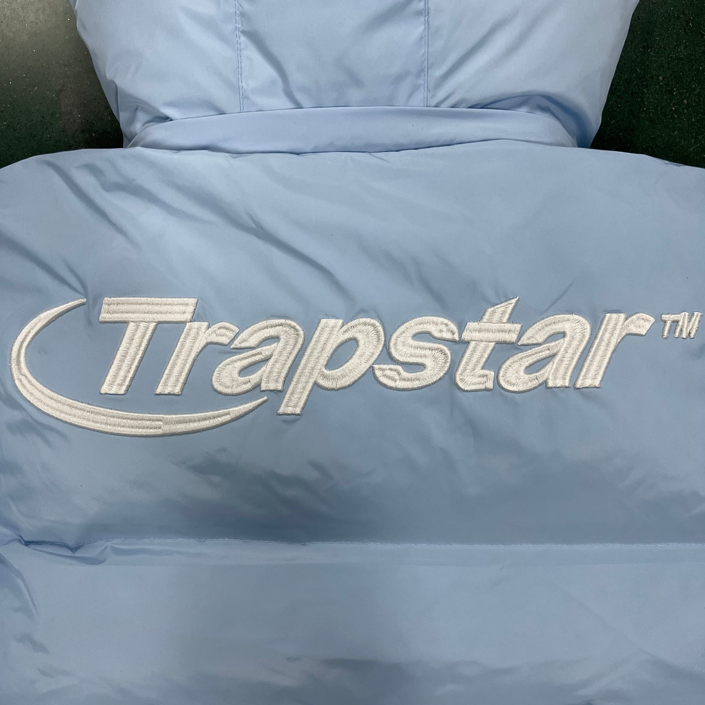 Trapstar Hyperdrive Detachable Hood Puffer Jacket Ice Blue