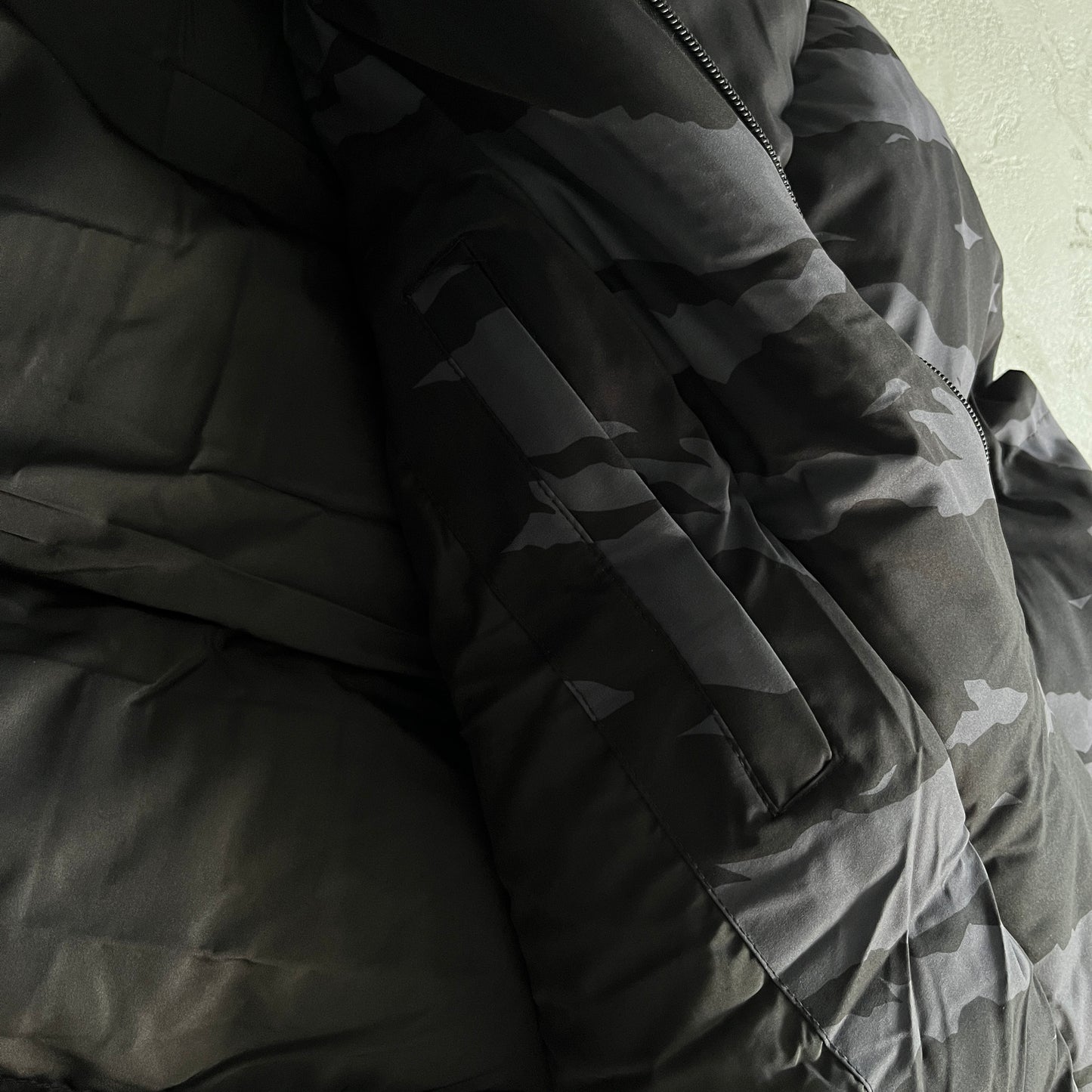Trapstar Hyperdrive Technical Puffer Jacket Black Tiger Camo