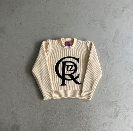 Corteiz Crest Knit Sweather OFF White