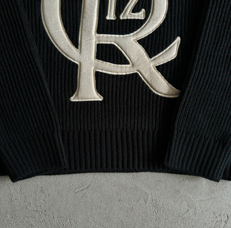 Corteiz Crest Knit Sweater Black