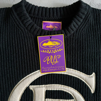 Corteiz Crest Knit Sweater Black