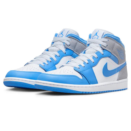 Air Jordan 1 Mid University Blue Grey - The Sneaker Dept