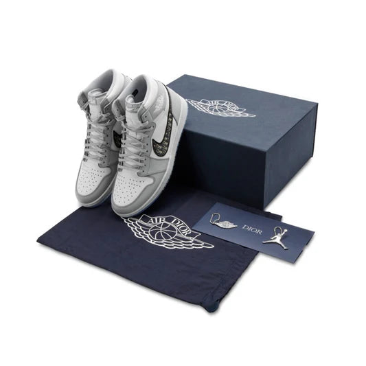 Dior x Air Jordan 1 High OG Grey Sneaker - The Sneaker Dept