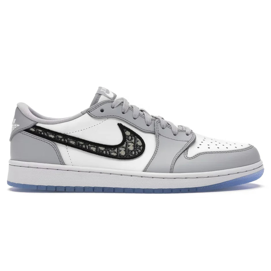 Dior x Air Jordan 1 Low OG Grey Sneaker - The Sneaker Dept