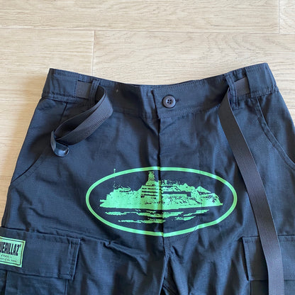 Corteiz Black Green Logo Cargo