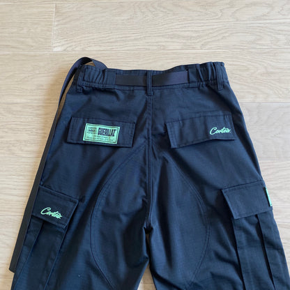 Corteiz Black Green Logo Cargo