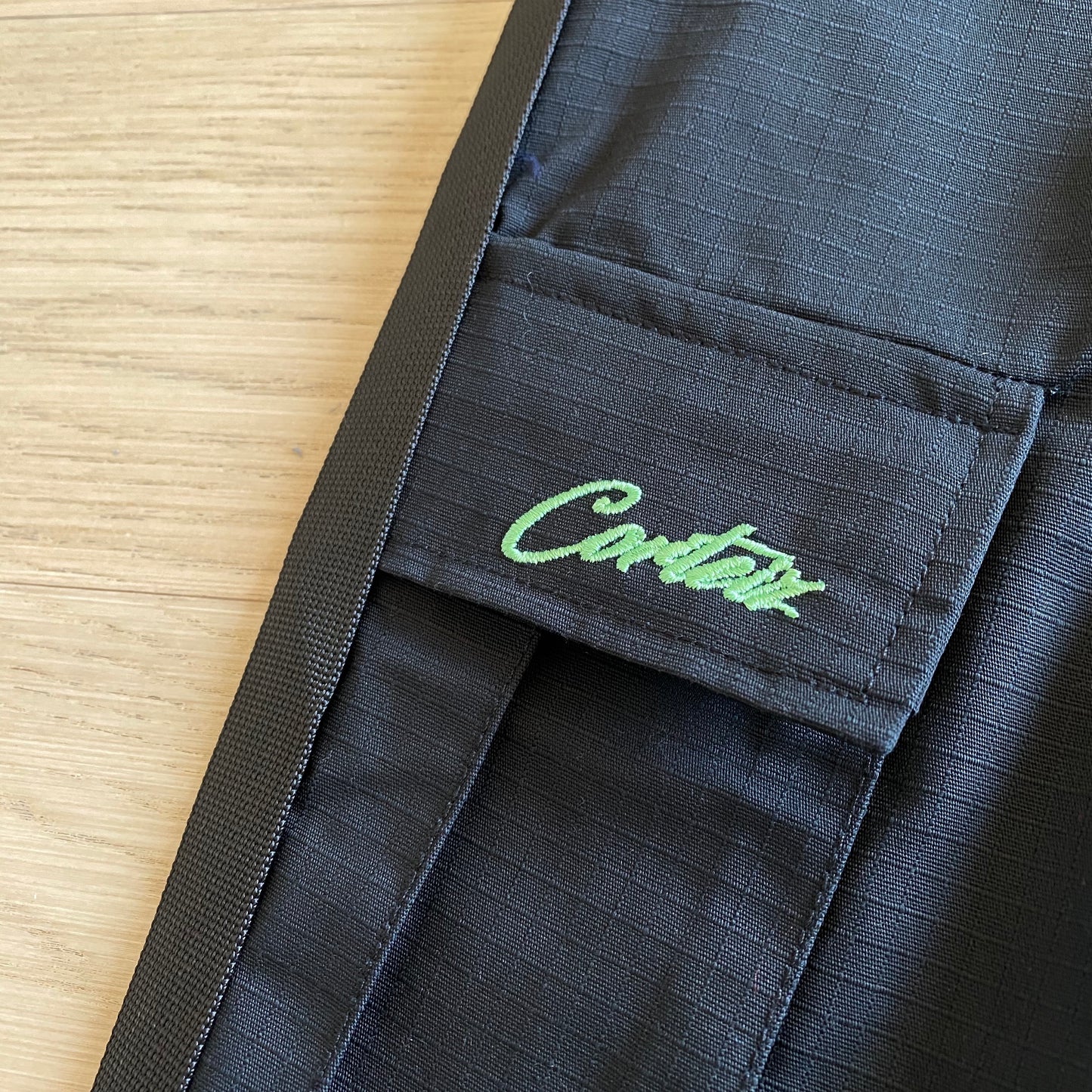 Corteiz Black Green Logo Cargo