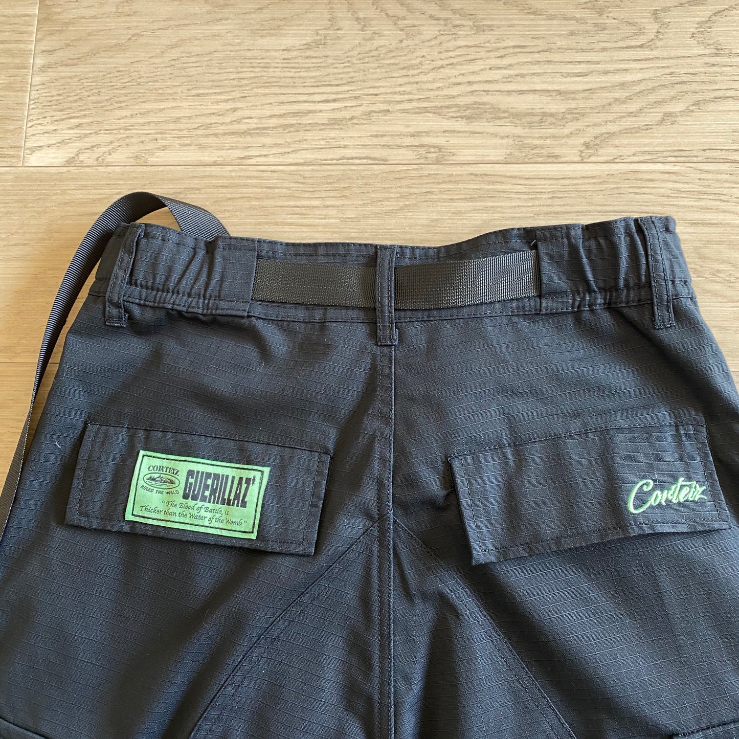 Corteiz Black Green Logo Cargo