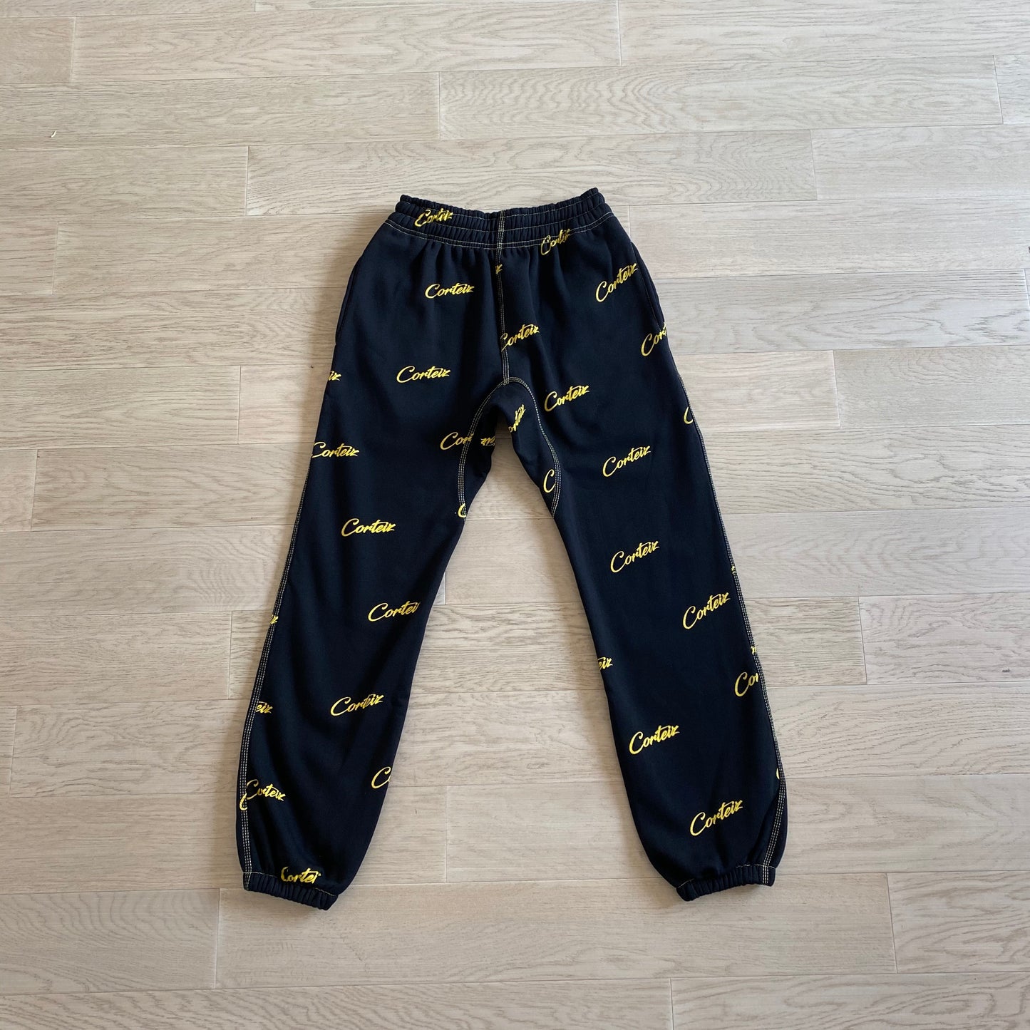 Corteiz Black Yellow Joggers