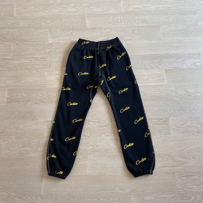 Corteiz Black Yellow Joggers