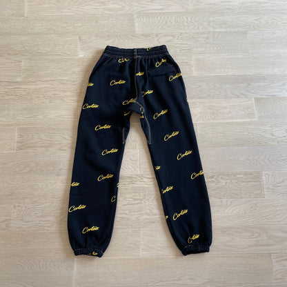 Corteiz Black Yellow Joggers