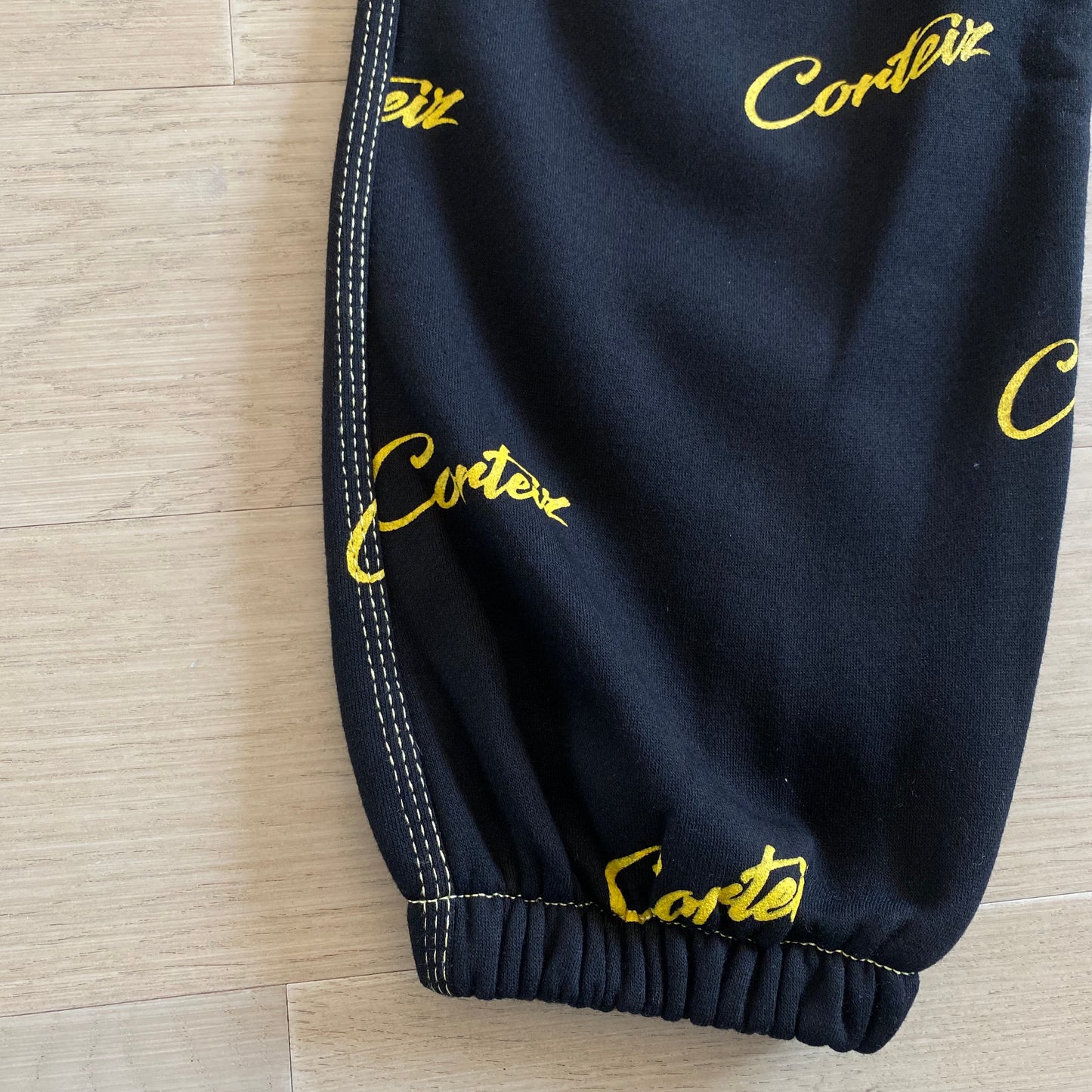 Corteiz Black Yellow Joggers