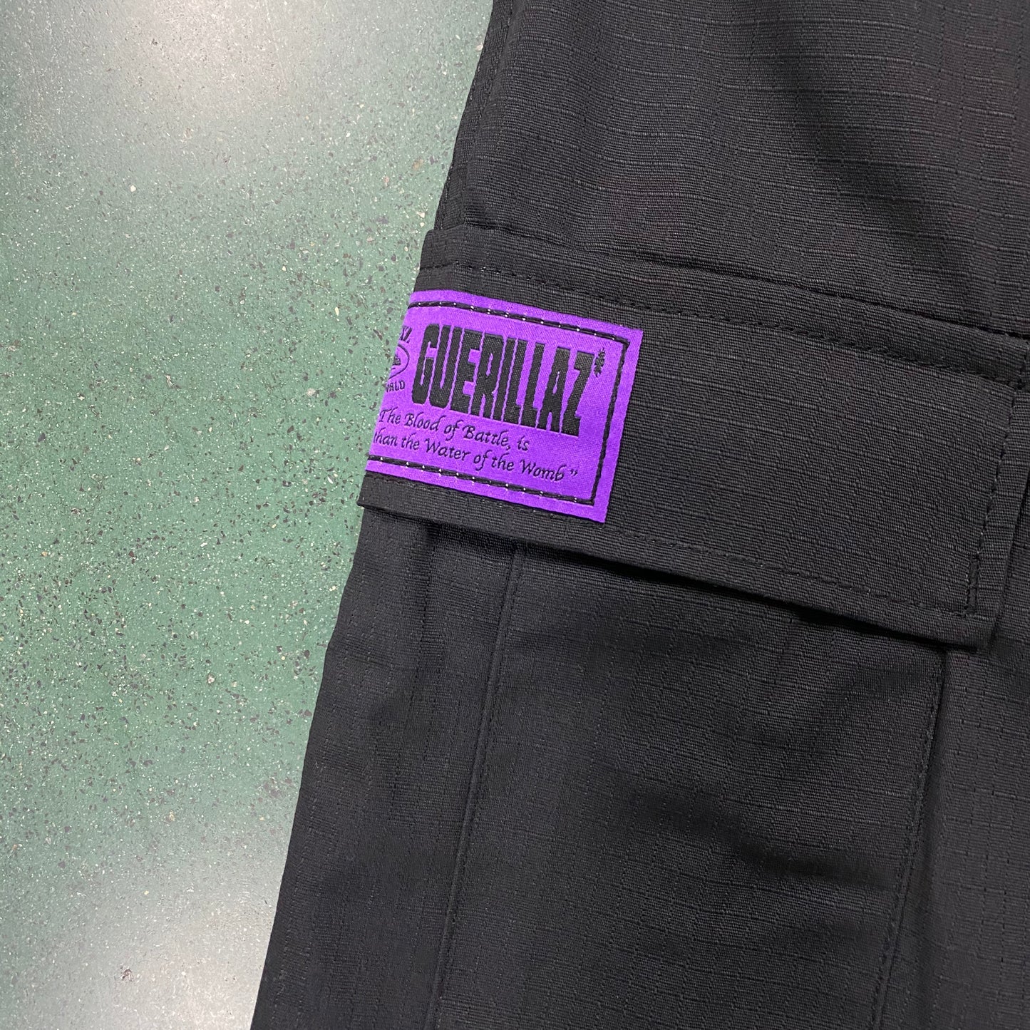 Corteiz Black Purple Logo Cargo