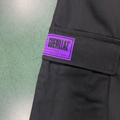 Corteiz Black Purple Logo Cargo