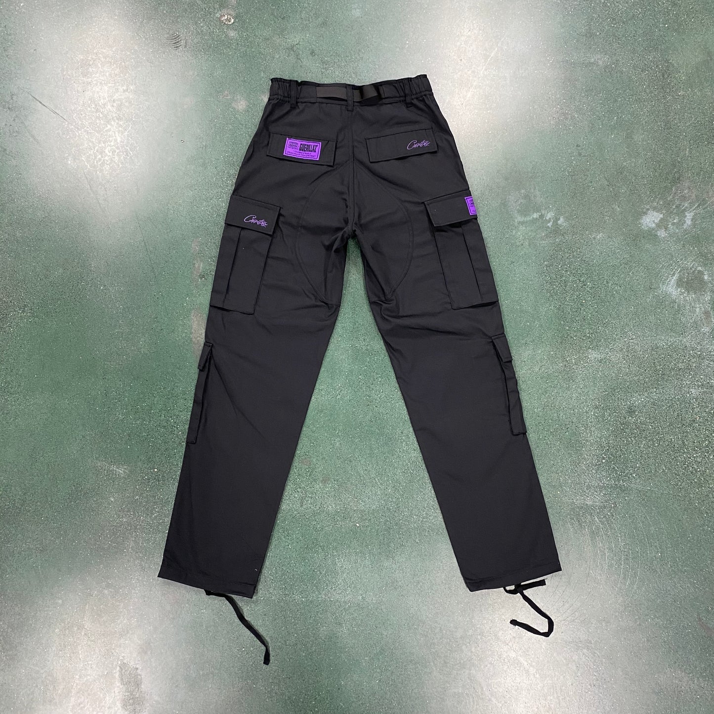 Corteiz Black Purple Logo Cargo