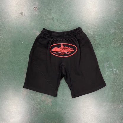 Corteiz Alcatraz Basic Shorts Black Red