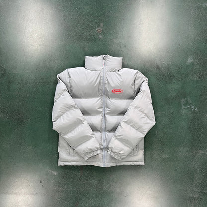 Trapstar Hyperdrive 2.0 Bomber Jacket Light Grey Red