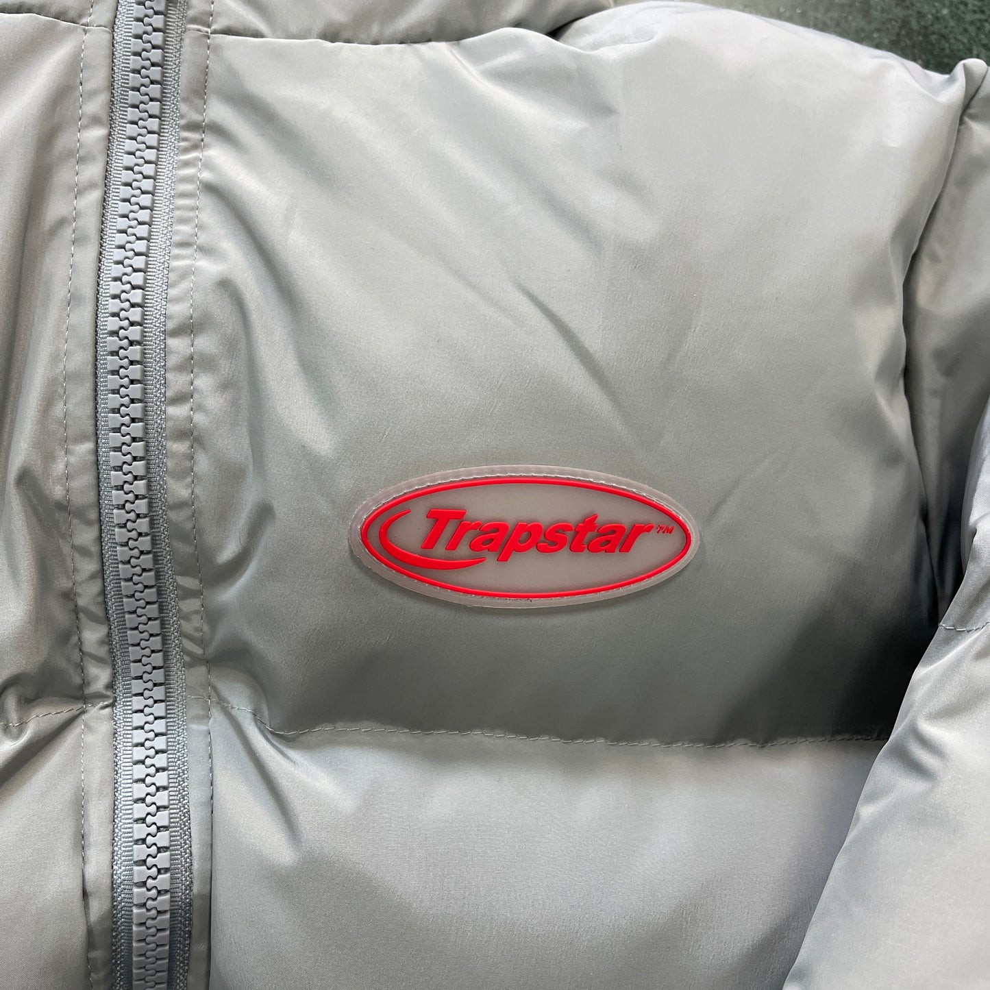 Trapstar Hyperdrive 2.0 Bomber Jacket Light Grey Red