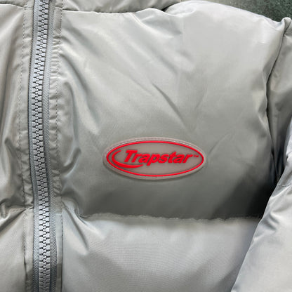 Trapstar Hyperdrive 2.0 Bomber Jacket Light Grey Red