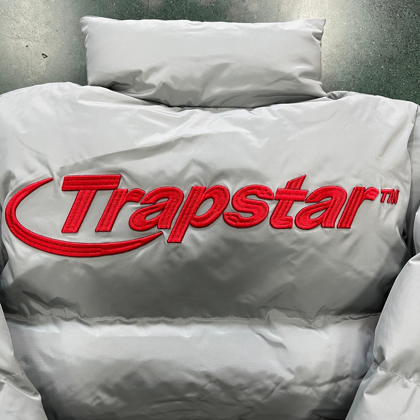 Trapstar Hyperdrive 2.0 Bomber Jacket Light Grey Red