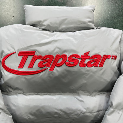 Trapstar Hyperdrive 2.0 Bomber Jacket Light Grey Red