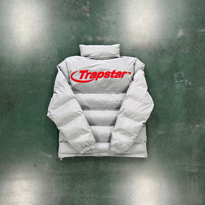 Trapstar Hyperdrive 2.0 Bomber Jacket Light Grey Red