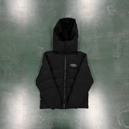 Trapstar Triple Black Hyperdrive Detachable Hood Puffer Jacket