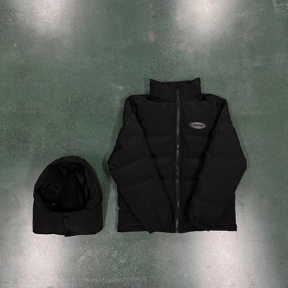 Trapstar Triple Black Hyperdrive Detachable Hood Puffer Jacket