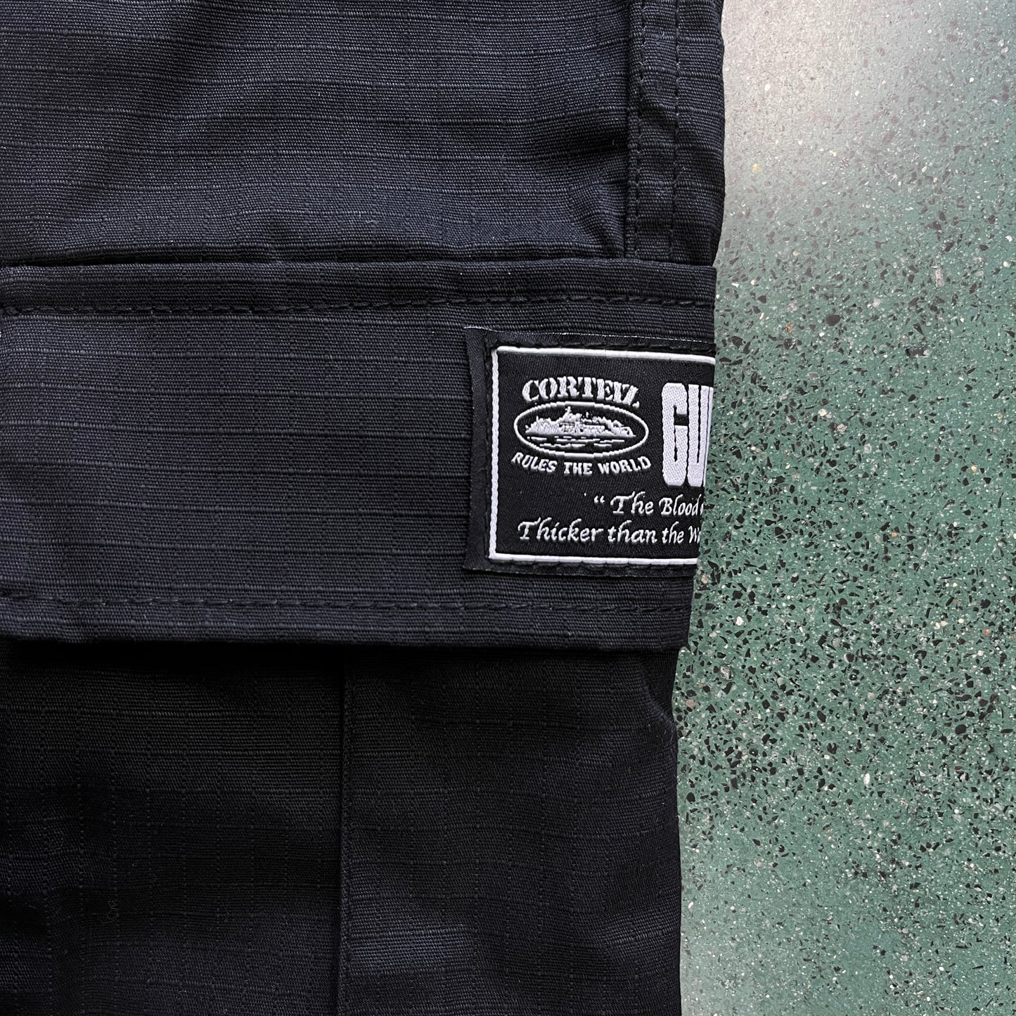 Corteiz Black Black Logo Cargo