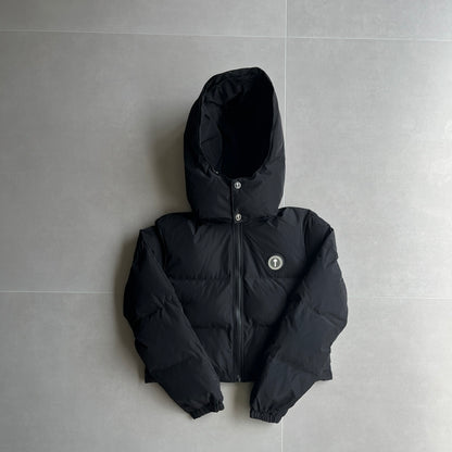 Trapstar Womens Irongate Detachable Hooded Puffer Jacket Black