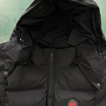 Trapstar Irongate Detachable Hooded Puffer Jacket Black Red