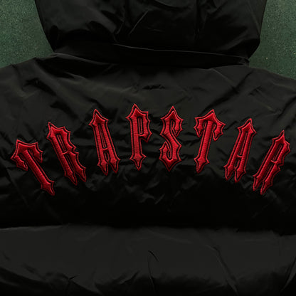 Trapstar Irongate Detachable Hooded Puffer Jacket Black Red
