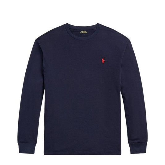 Polo Ralph Lauren Long-Sleeve Jersey Knit Crewneck T-Shirt 'Ink