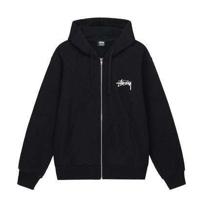 Stussy Burning Stock Zip Hoodie 'Black'