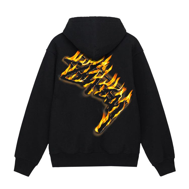 Stussy Burning Stock Zip Hoodie 'Black'