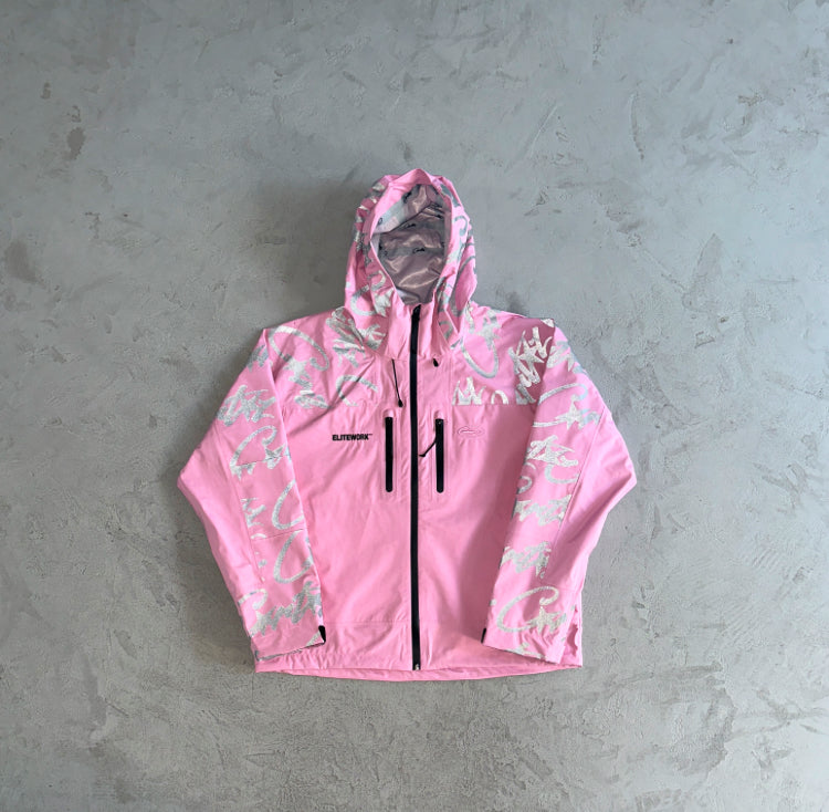 Corteiz Elitework Waterproof Shell Jacket Pink