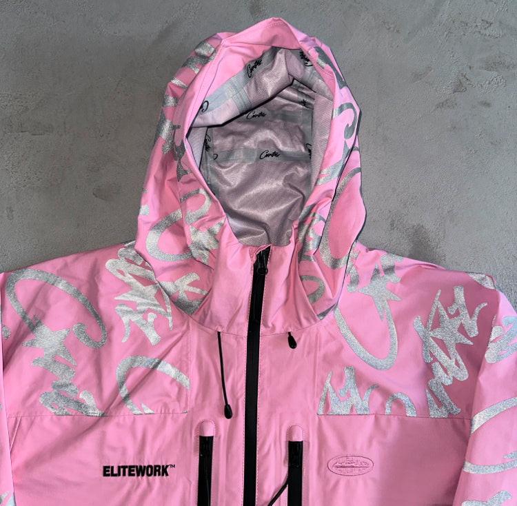 Corteiz Elitework Waterproof Shell Jacket Pink