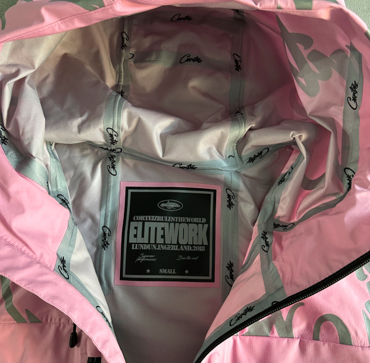 Corteiz Elitework Waterproof Shell Jacket Pink