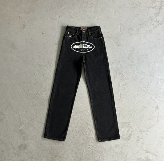 Corteiz Alcatraz Baggy Jeans Black