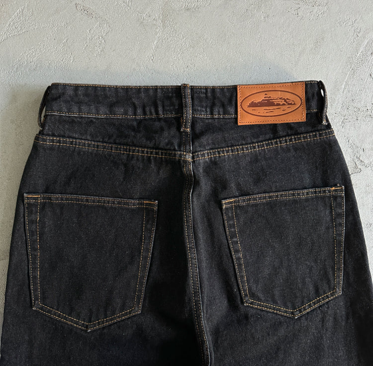 Corteiz Alcatraz Baggy Jeans Black