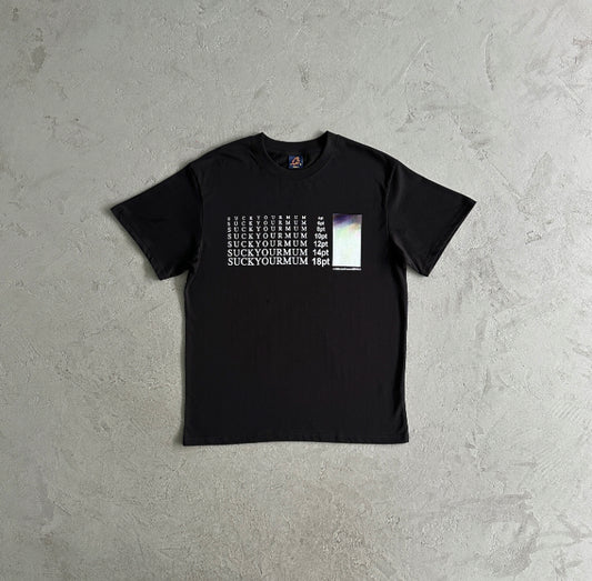 Corteiz Times New Roman Tee New Blank Black