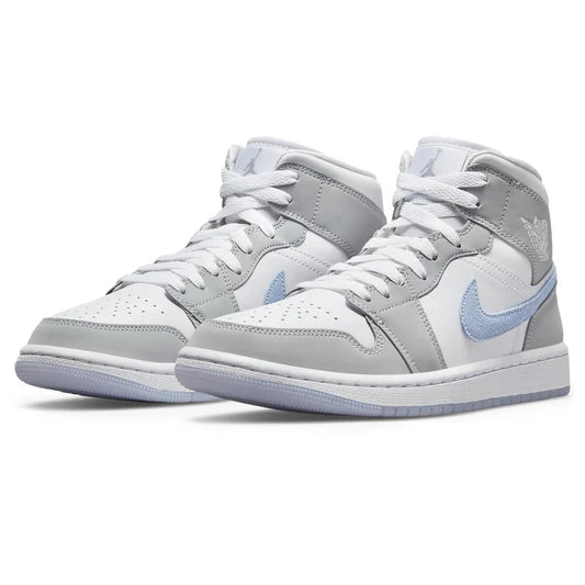 Air Jordan 1 Mid Wolf Grey Blue (W) - The Sneaker Dept